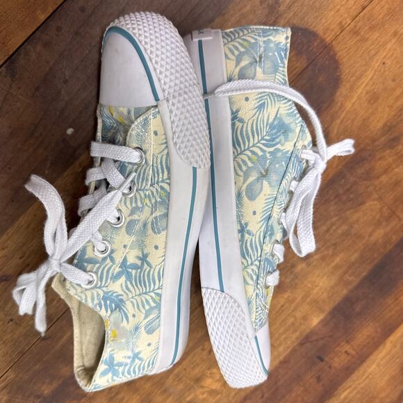 Airwalk Women's Legacee Canvas Floral Hawaiian Blue & Cream No. 181510 Size 6 - Picture 1 of 9